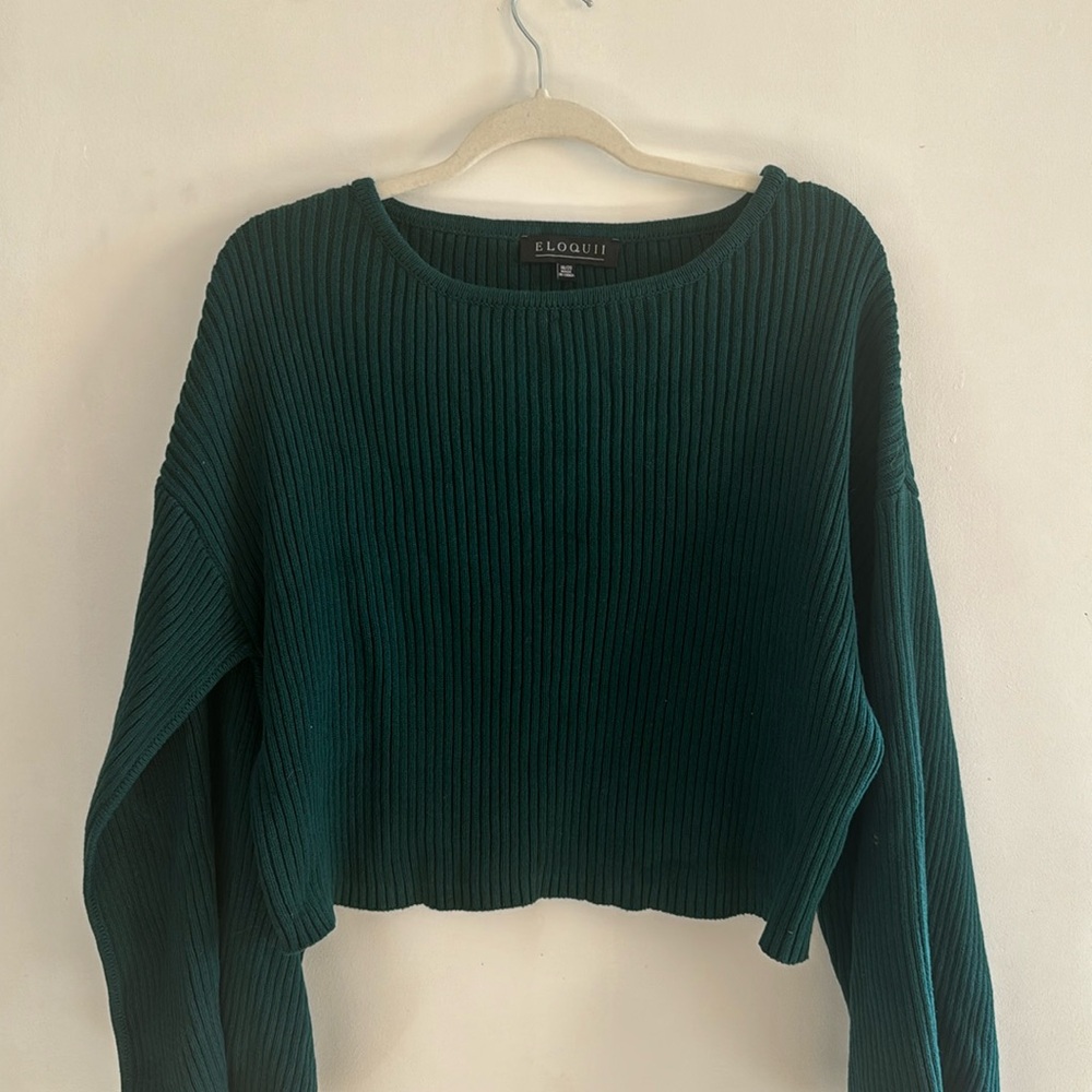 Eloquii crop sweater split sleeves
